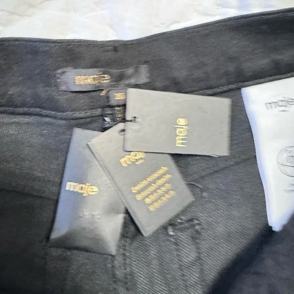 NWT MAJE High Waisted Black Jeans With Split at the Front Size Small - Picture 12 of 12